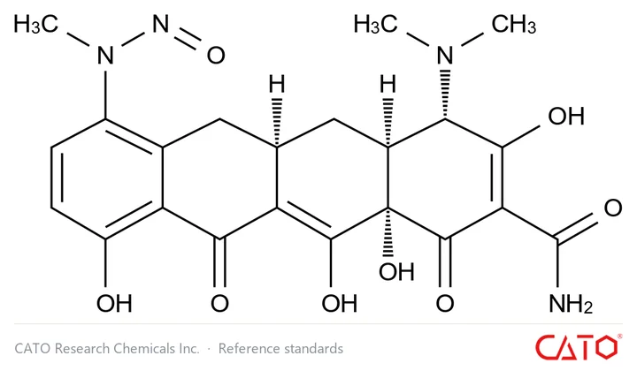 Chemical structure of N-Nitroso Minocycline EP Impurity C, CAS 28698-93-3