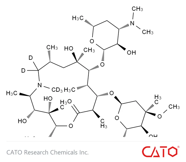 Chemical structure of Azithromycin-d5 (major), CAS