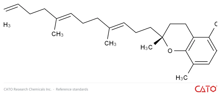 Chemical structure of D-beta-Tocotrienol, CAS 490-23-3