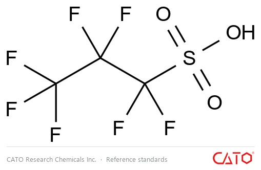 Chemical structure of Perfluoropropanesulfonic acid, CAS 423-41-6